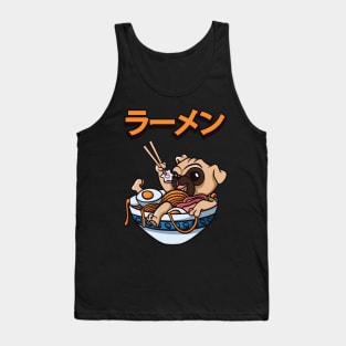 Pug Eating Ramen Tank Top